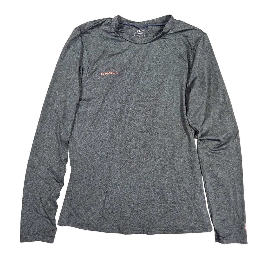 ONeill Women Gray Heather Long Sleeve Rash Guard Slim Fit UV 50+ Small